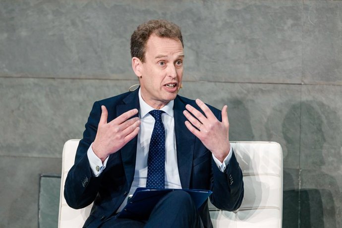El vicepresidente del Consejo de Supervisión del BCE, Frank Elderson, durante la jornada 'Competitividad para el Crecimiento: La Oportunidad de Europa', en el Auditorio Rafael del Pino, a 19 de junio de 2026, en Madrid (España). 