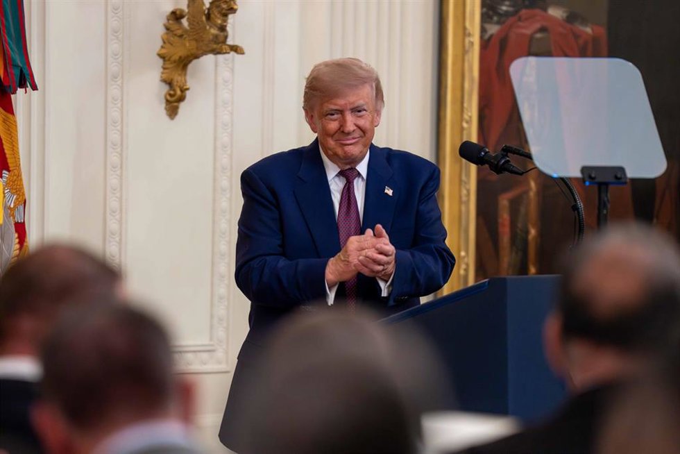 El presidente de Estados Unidos, Donald Trump, durante un acto en la Casa Blanca. 