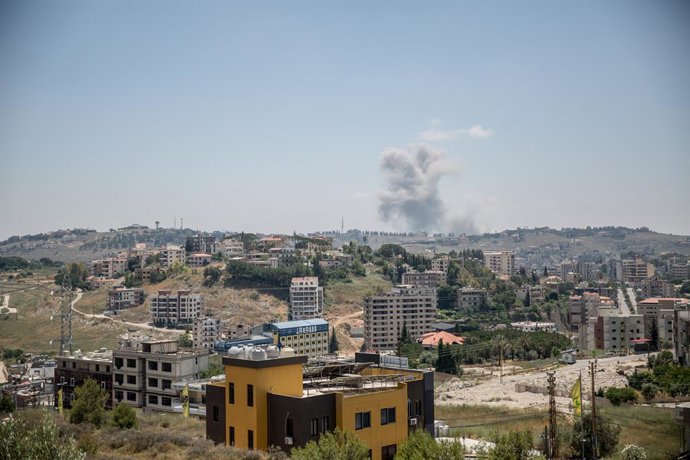 Imagem de arquivo de um ataque de Israel contra o Líbano.