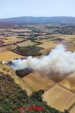 Imatge de l'incendi a Forallac (Girona)