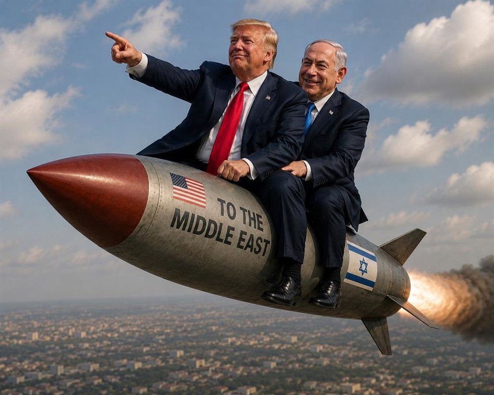 Los presidentes de Estados Unidos, Donald Trump, y el primer ministro de Israel, Benjamin Netanyahu.