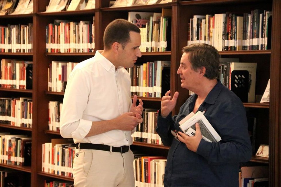 El presidente de la Diputación de Jaén, Juan Latorre, junto al presidente del Instituto Cervantes, Luis García Montero.