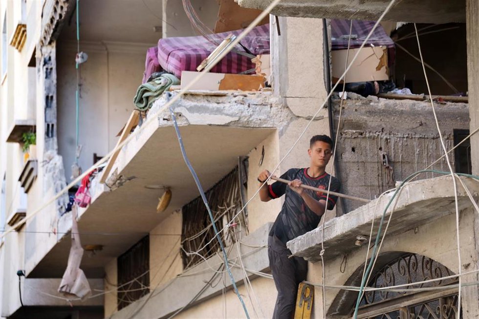Secuelas de un bombardeo israelí en la Franja de Gaza, a 20 de junio de 2026 