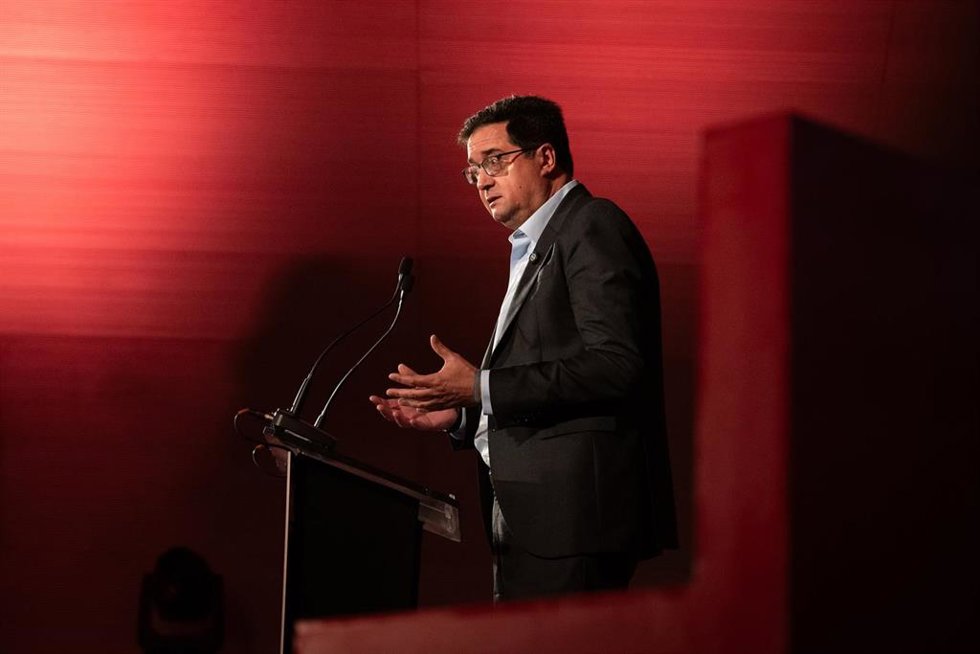 El ministro para la Transformación Digital, Óscar López, durante la séptima edición de Taleñto España, en la Casa del Lector, a 11 de junio de 2026, en Madrid (España). 