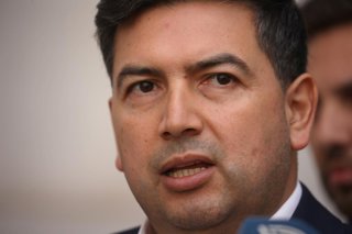 Santiago 14 de marzo 2025. El alcalde de Graneros, Marcelo Mi a ir, realiza un punto de prensa luego de una reunion con el subsecretario del Interior para analizar las medidas a tomar en la comuna y en las zonas rurales tras el asesinato de un matrimonio