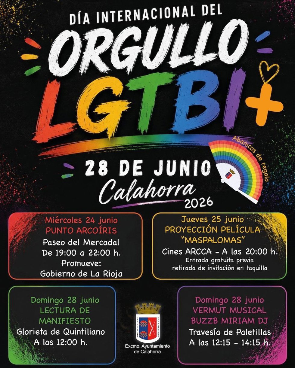 Las Jornadas LGTBI+ se desarrollarán en Calahorra del 24 al 28 de junio