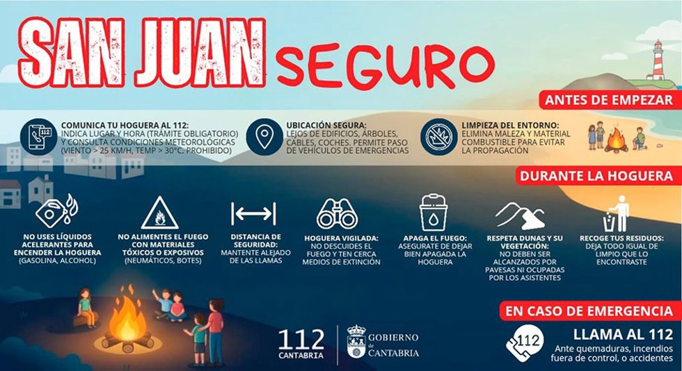 El Gobierno de Cantabria pide prudencia para evitar accidentes en la noche de San Juan