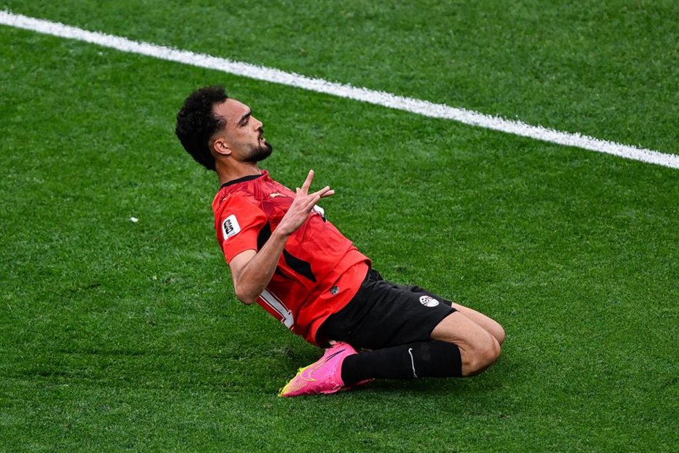 Mostafa Zico celebra su gol en el Nueva Zelanda-Egipto del Mundial 2026