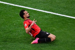 21 June 2026, Canada, Vancouver: Egypt's Mostafa Zico celebrates scoring his side's first goal during the 2026 FIFA World Cup group G soccer match between New Zealand and Egypt at BC Place Vancouver. Photo: -/PHOTOSPORT/dpa
