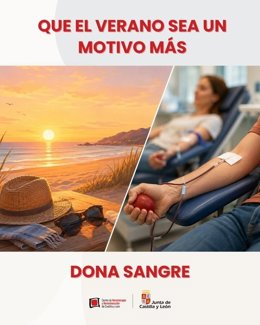 Gráfico difundido por Dona Sangre Castilla y León sobre la necesidad de donar sangre en verano