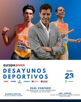 O presidente da RFEA, Raúl Chapado, e os atletas Blanca Hervás e Abel Jordán analisarão a situação do atletismo espanhol nos “Desayunos Deportivos” da Europa Press.