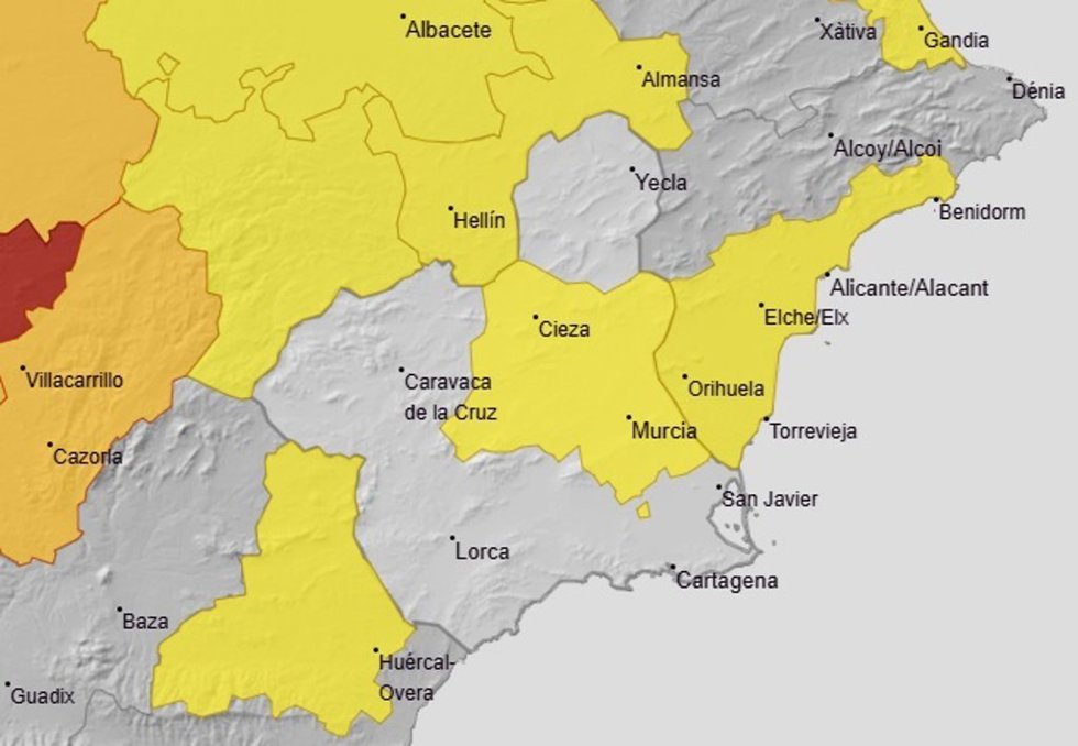 La Vega del Segura estará este martes en aviso amarillo por temperaturas máximas de hasta 38 grados