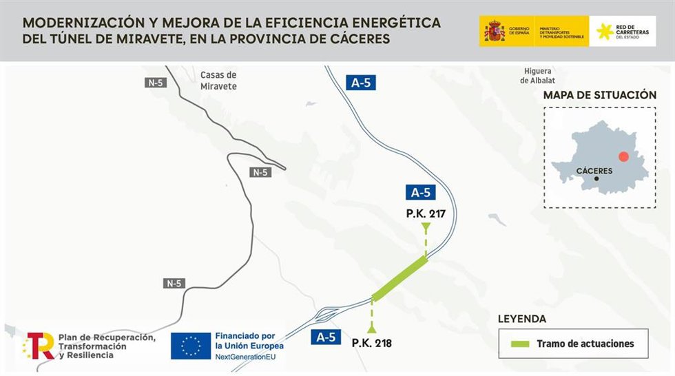 Obras en el túnel de MIravete