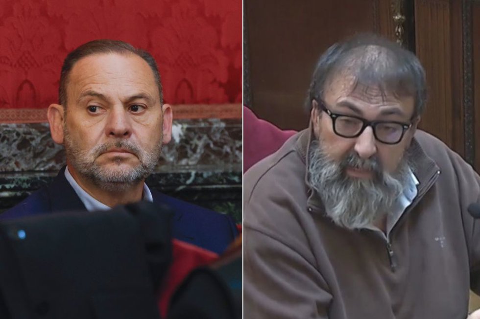 El exministro José Luis Ábalos (i) y su exasesor Koldo García (d) en el banquillo de los acusados.