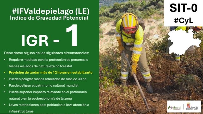 Declaração de nível 1 em Valdepiélago.