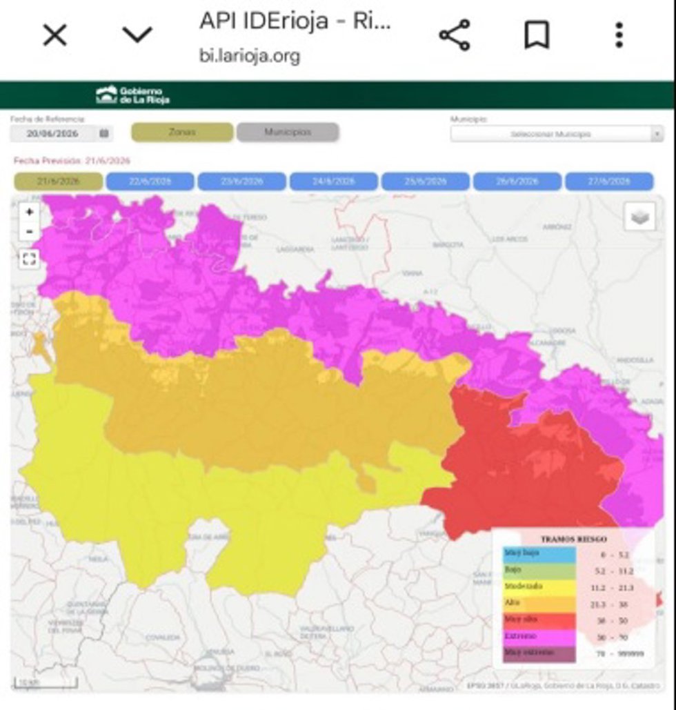 Mapa de índice de incendios