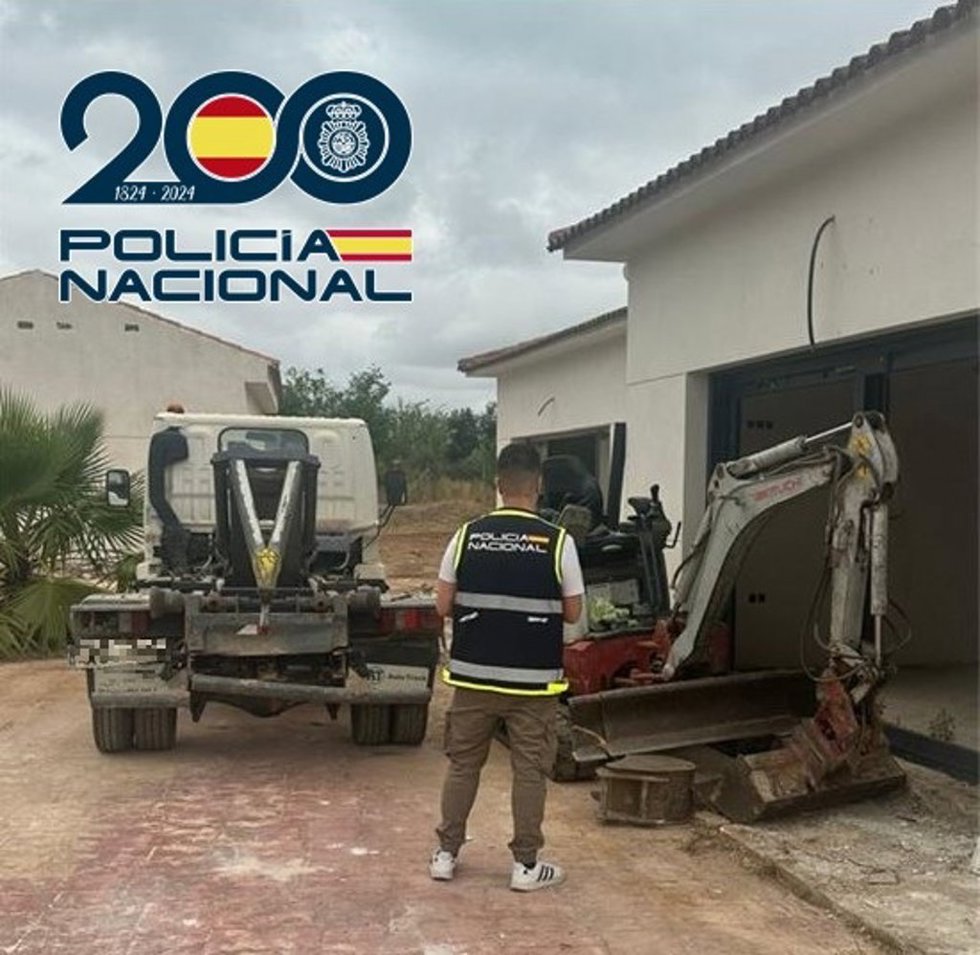 Un detenido por robos de material de obra y maquinaria en Málaga.