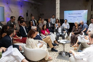 Los participantes durante la presentación de la metodología participativa de Redeia, Fundación Renovables y RGI.