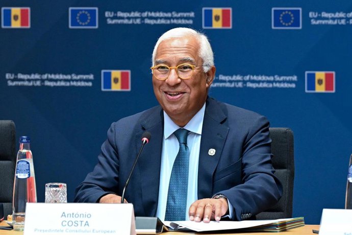 El presidente del Consejo Europeo, António Costa, durante la segunda cumbre UE-Moldavia, celebrada el 22 de junio de 2026 en Bruselas (Bélgica)