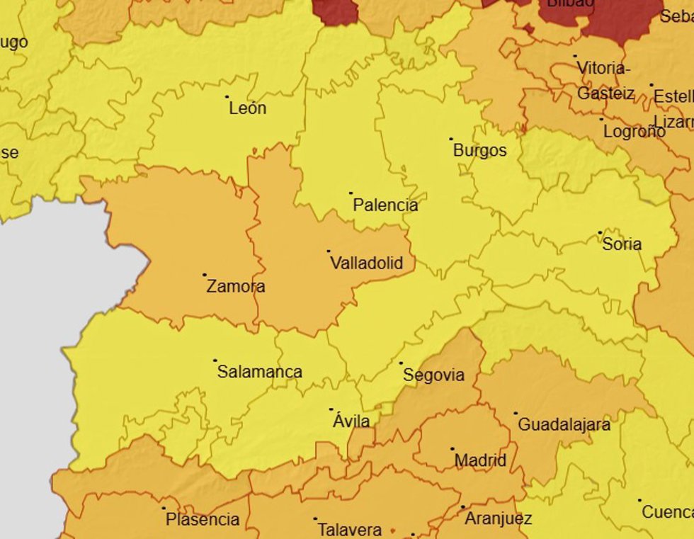 Avisos meteorológicos en Castilla y León para este martes, 23 de junio.