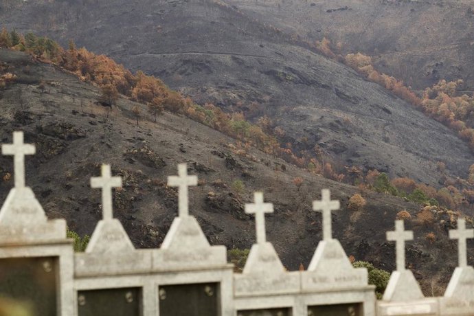 Archivo - Efectos del incendio de Larouco, a 11 de septiembre de 2025, en Ourense, Galicia (España).