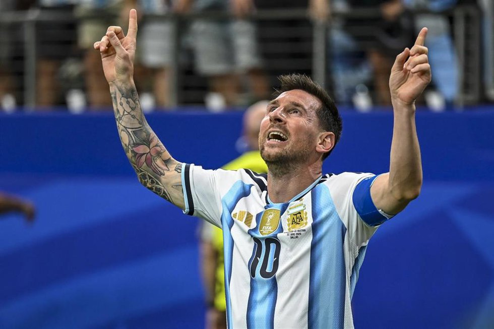 Leo Messi en el Argentina-Austria