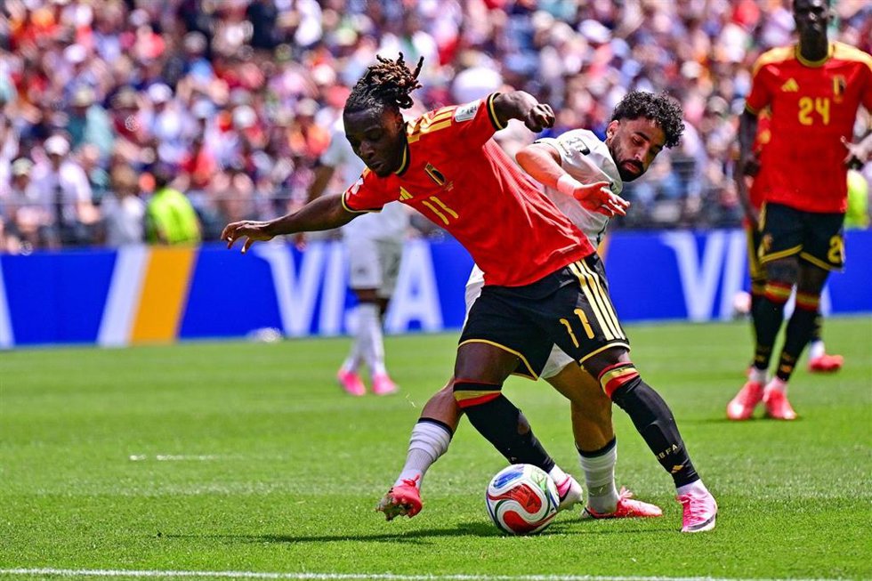 Jeremy Doku durante el Bélgica-Egipto del Mundial 2026