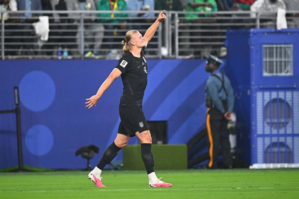 Erling Haaland celebra uno de sus goles en el Noruega-Senegal del Mundial 2026