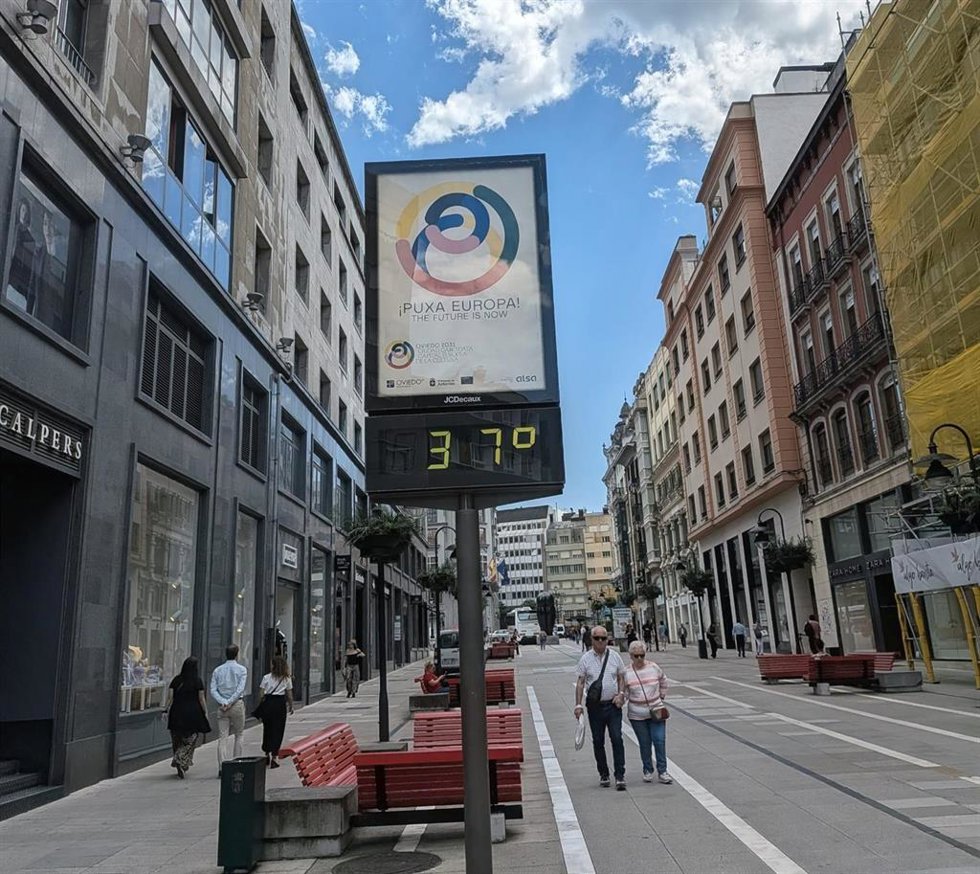 Altas temperaturas en Oviedo esta semana.