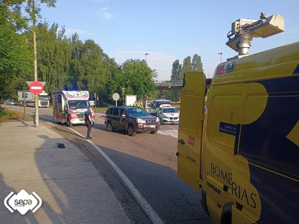 Accidente de tráfico en Avilés.