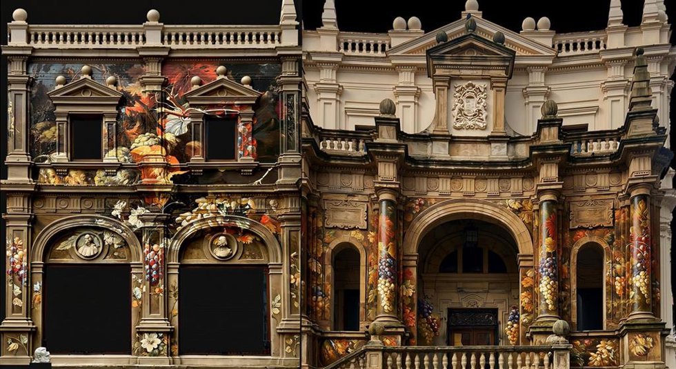 Proyección audiovisual sobre la fachada del museo