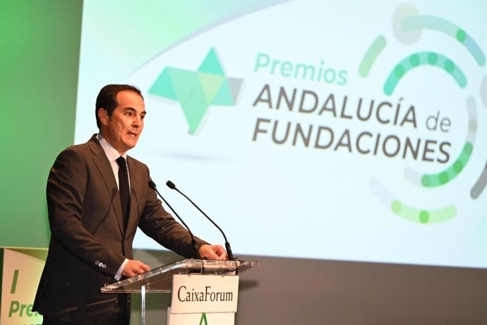 Imagen de archivo del consejero José Antonio Nieto en el acto de entrega de la primera edición de los Premios Andalucía de Fundaciones.