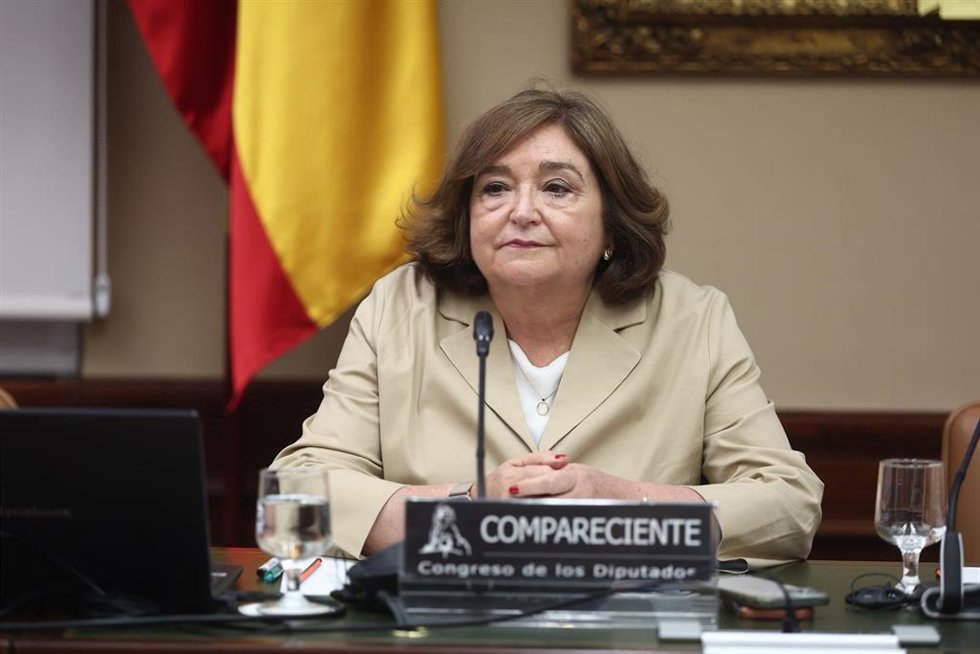 La presidenta de la Asociación de Empresas de Energía Eléctrica (AELEC), Marina Serrano González, comparece ante la Comisión de Investigación sobre el apagón, en el Congreso de los Diputados, a 23 de junio de 2026, en Madrid (España). La Comisión de Inves