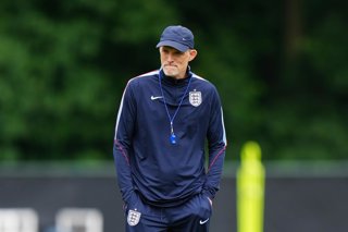 22 June 2026, US, Kansas: England manager Thomas Tuchel during a training session at Swope Soccer Village in Kansas City ahead of England's 2026 FIFA World Cup Group L soccer match against Ghana. Photo: Bradley Collyer/PA Wire/dpa