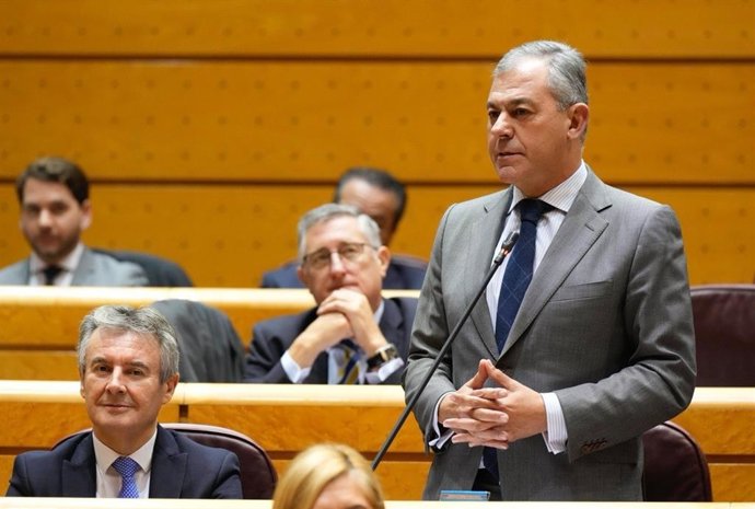 Archivo - El senador del PP y candidato 'popular' a la Alcaldía de Sevilla, José Luis Sanz, en el Senado.