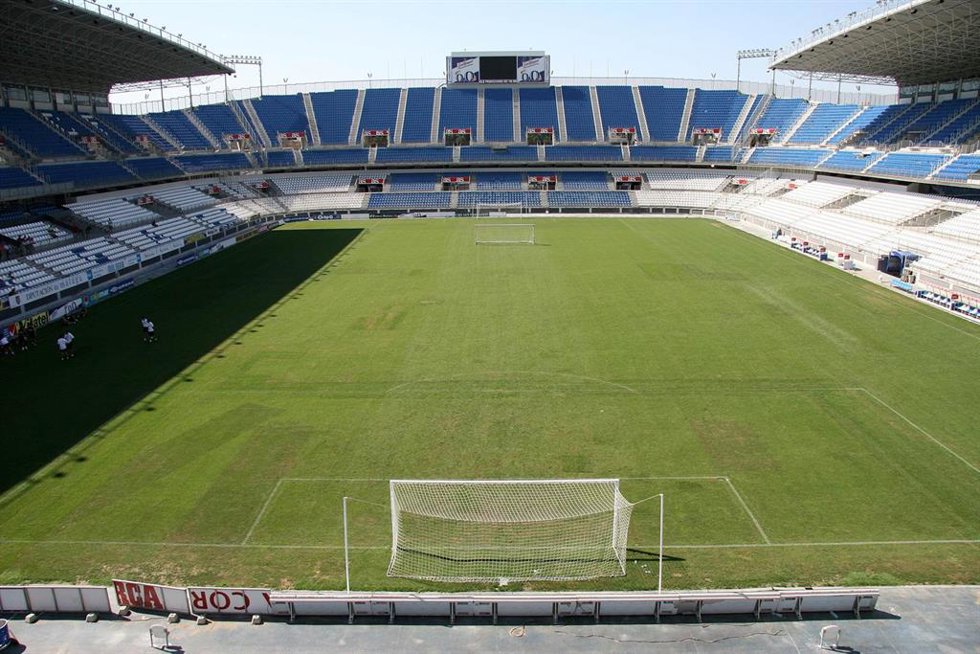 Archivo - Imagen interior del estado de fútbol del Málaga Club de Fútbol, La Rosaleda