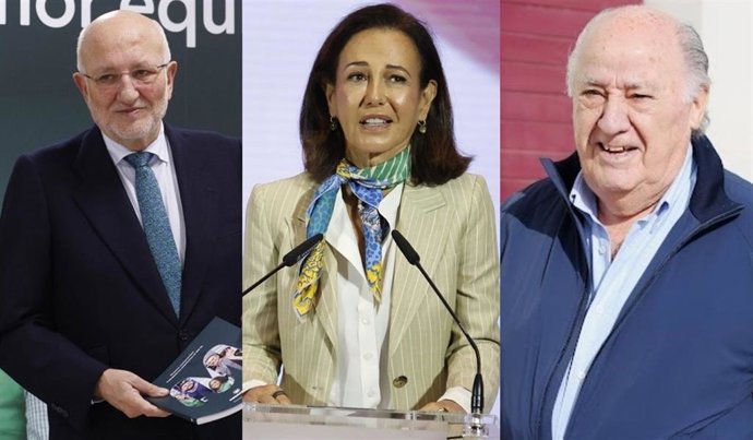 Roig, Botín y Amancio Ortega.