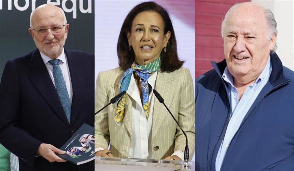 Roig, Botín y Amancio Ortega.