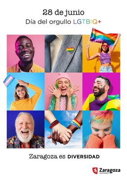 Cartel del Ayuntamiento de Zaragoza para conmemorar el Dia del Orgullo