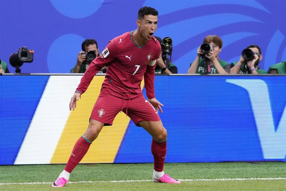 Cristiano Ronaldo celebra uno de sus goles en el partido entre Portugal y Uzbekistán en el Mundial 2026