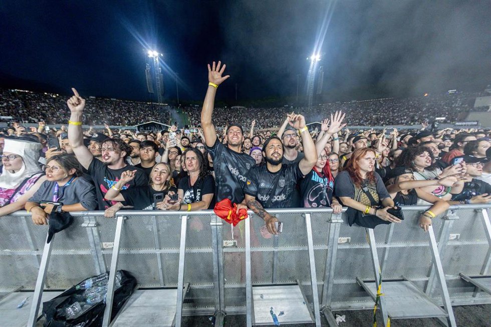 La banda Linkin Park durante una actuación en el auditorio Miguel Ríos, a 23 de junio de 2026, en Rivas Vaciamadrid, Madrid (España).  