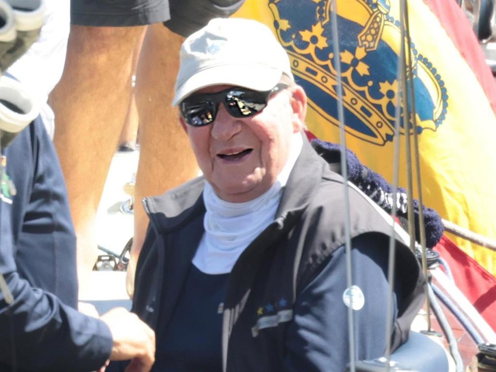 Don Juan Carlos, durante su última visita a Sanxenxo