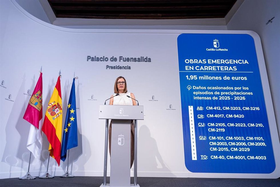 La consejera Portavoz del Gobierno regional, Esther Padilla, comparece en rueda de prensa en el Palacio de Fuensalida, para dar cuenta de los asuntos adoptados en el Consejo de Gobierno.