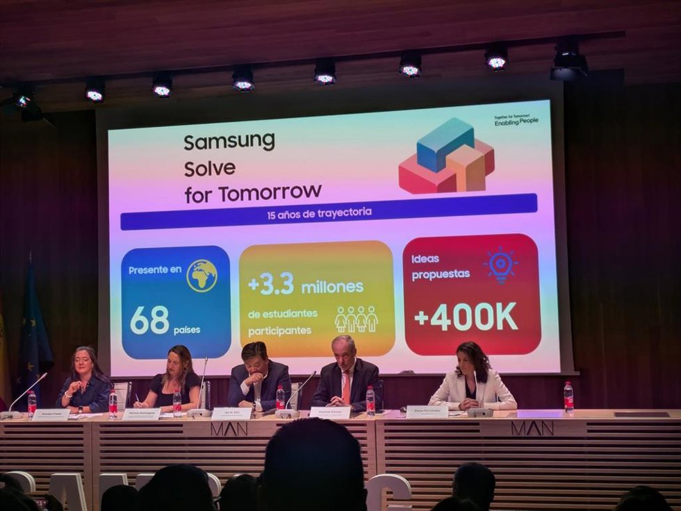Acto de presentación de la iniciativa 'Solve for Tomorrow' de Samsung en el Museo Arqueológico Nacional, en Madrid