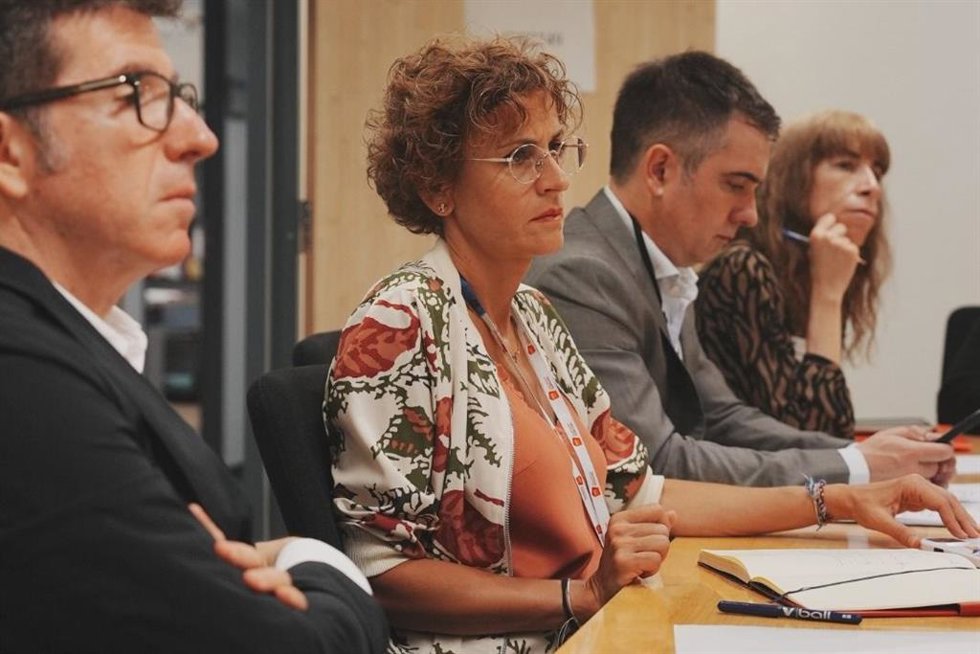 La presidenta Chivite, durante la reunión del European Economic and Social Committee (EESC).