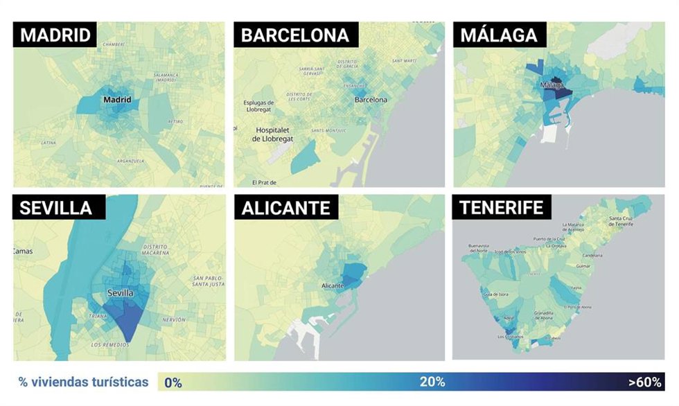 Dónde están los pisos turísticos en España