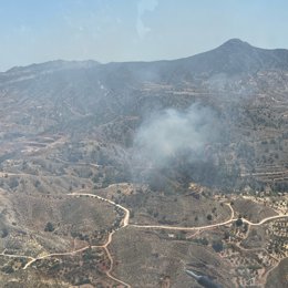Incêndio florestal na serra de Macisvenda (Abanilla)