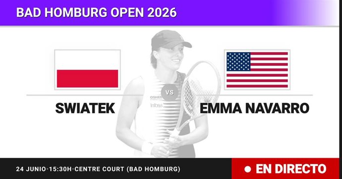 Iga Swiatek - Emma Navarro: resumen y estadísticas del partido de Octavos de final de Bad Homburg Open