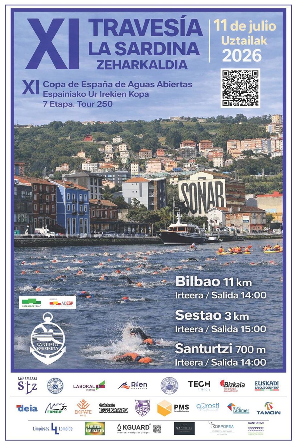 Cartel de la XI edición de la Travesía de la Sardina de Santurtzi