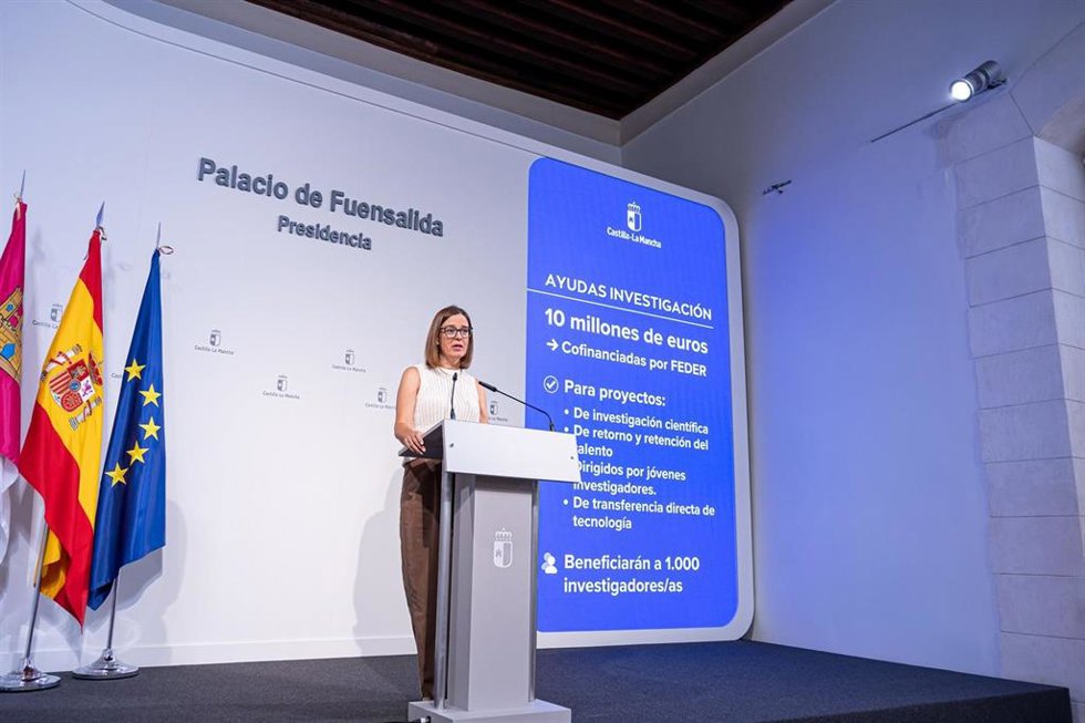 La consejera Portavoz del Gobierno regional, Esther Padilla, comparece en rueda de prensa en el Palacio de Fuensalida, para dar cuenta de los asuntos adoptados en el Consejo de Gobierno.